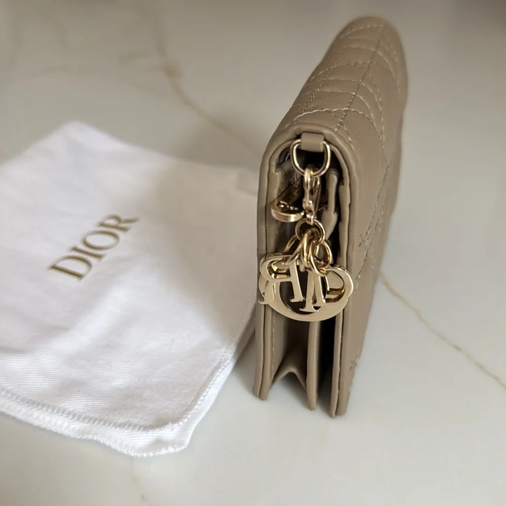 Dior Mini Lady Dior Gardenia Wallet